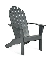 Gymax 2PCS Wooden Classic Adirondack Chair Lounge Chair Outdoor Patio
