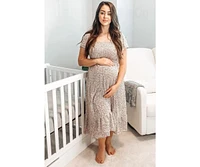 Pinkblush Maternity Ivory Floral Smocked Maxi Dress