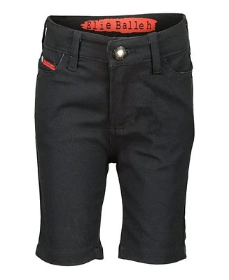 Elie Balleh Big Boys Black Cotton Twill Short