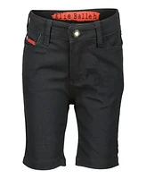 Elie Balleh Big Boys Black Cotton Twill Short