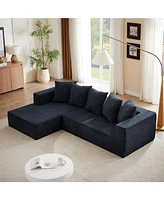 Chenille L-Shaped Sectional Sofa Set,Minimalist Style Modular Sectional Sofa