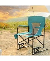Mondawe Outdoor Freestyle Rocker Camping Chair Portable Folding Rocking with Solid, Durable Armrests, Drink Holder & Comfortable Backrest