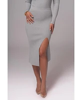 Jluxlabel Women's Grey Cardinal Essential Knit Skirt