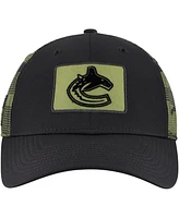 Fanatics Men's Black Vancouver Canucks Authentic Pro Military Appreciation Adjustable Hat