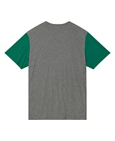 Mitchell & Ness Men's Heather Gray Seattle Supersonics Hardwood Classics Color Block T-Shirt