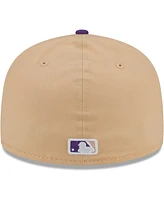 New Era Men's Peach/Purple Miami Marlins 2003 World Series Side Patch 59FIFTY Fitted Hat