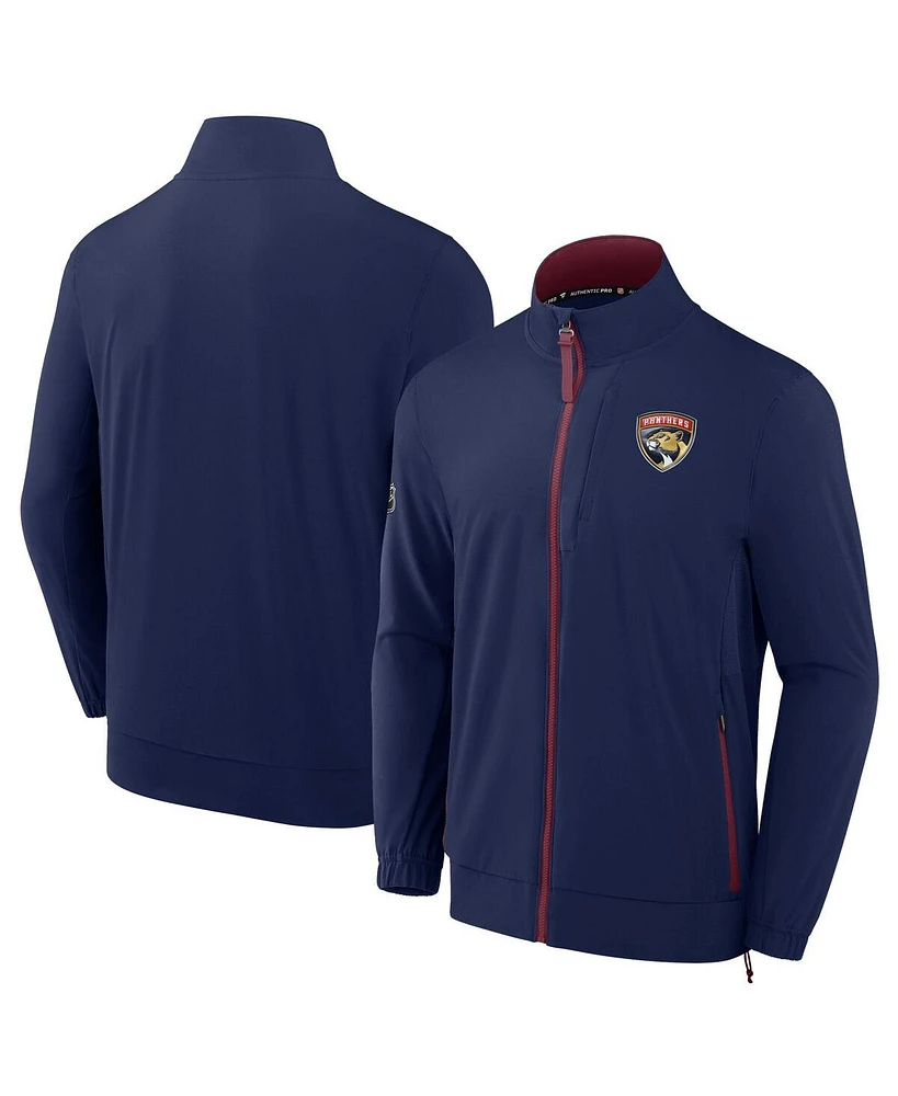 Fanatics Men's Navy Florida Panthers Authentic Pro Rink Coaches Full-Zip Jacket