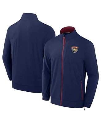 Fanatics Men's Navy Florida Panthers Authentic Pro Rink Coaches Full-Zip Jacket