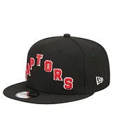 New Era Men's Black Toronto Raptors Jersey Hook Statement Edition 9FIFTY Snapback Hat