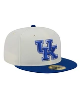 New Era Men's Cream Kentucky Wildcats Chrome 59FIFTY Fitted Hat