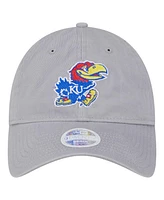 New Era Women's Gray Kansas Jayhawks Logo 9TWENTY Adjustable Hat