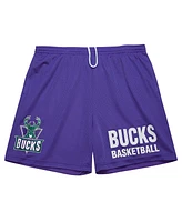 Mitchell & Ness Men's Purple Milwaukee Bucks Hardwood Classics Gameday Mesh Shorts