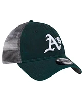 New Era Men's Green Athletics Team Slick Trucker 9TWENTY Adjustable Hat