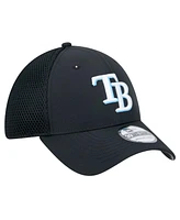 New Era Men's Black Tampa Bay Rays Team Tone 39THIRTY Flex Hat