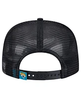 New Era Men's White/Black Jacksonville Jaguars Distressed 9FIFTY A-Frame Snapback Hat