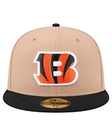 New Era Men's Tan Cincinnati Bengals Logo Main 59FIFTY Fitted Hat