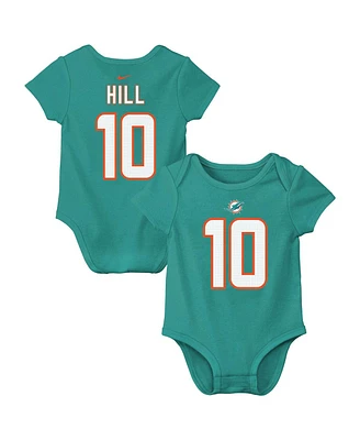 Nike Baby Boys and Girls Tyreek Hill Aqua Miami Dolphins Player Name Number Bodysuit