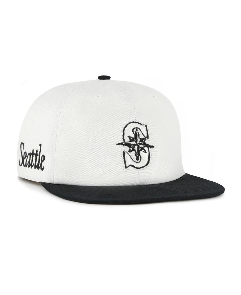 '47 Brand Women's White/Black Seattle Mariners Foundation Captain Snapback Hat