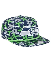 New Era Men's Navy Seattle Seahawks Wakey Wakey Golfer Snapback Hat