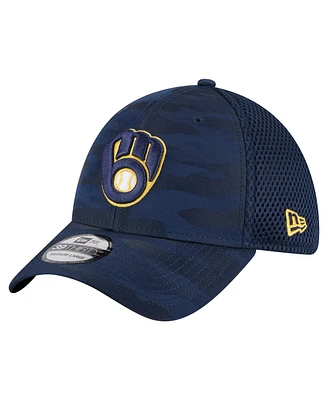 New Era Men's Navy Milwaukee Brewers Subtle Camo 39THIRTY Flex Hat