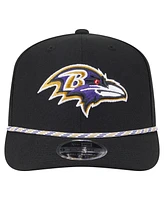 New Era Men's Black Baltimore Ravens Gameday Multi Rope 9SEVENTY Stretch Snap Hat