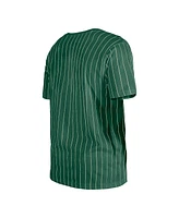 New Era Men's Green Athletics Throwback Pinstripe T-Shirt