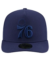 New Era Men's Navy Philadelphia 76ers Colorpack A-Frame Pinch Front 59FIFTY Fitted Hat