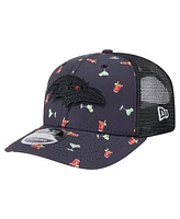 New Era Men's Navy/Black Baltimore Ravens Adventure Drinks Pattern 9SEVENTY Stretch Snap Hat