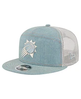 New Era Men's Phoenix Suns Adventure Denim Split Panel 9FIFTY Snapback Trucker Hat