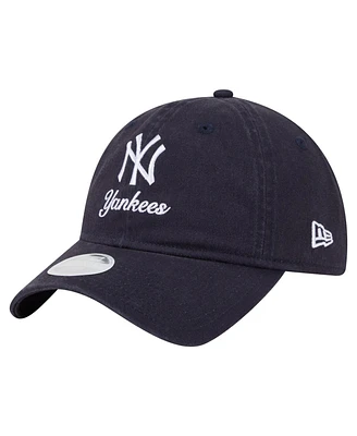 New Era Women's Navy New York Yankees Preppy Team 9TWENTY Adjustable Hat