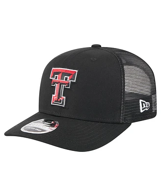 New Era Men's Black Texas Tech Red Raiders Primary 9SEVENTY Trucker Stretch Snap Hat
