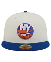 New Era Men's White New York Islanders Chrome Two-Toned 59FIFTY Fitted Hat