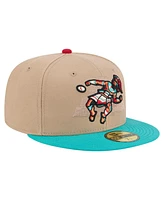 New Era Men's Tan Pensacola Blue Wahoos Copa de la Diversion 59FIFTY Fitted Hat