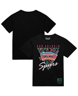 Mitchell & Ness Men's Black San Antonio Spurs Worldwide Collection Tri-Logo T-Shirt