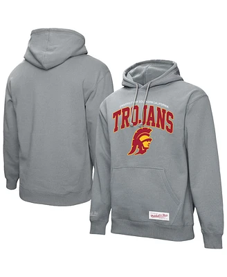 Mitchell & Ness Men's Heather Gray Usc Trojans Classic Arch Pullover Hoodie