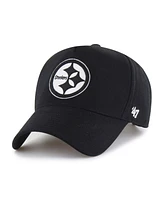 '47 Brand Men's Black Pittsburgh Steelers Foundation Offside Adjustable Hat