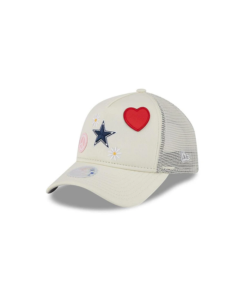 New Era Women's Stone Dallas Cowboys All Love 9FORTY Adjustable Trucker Hat