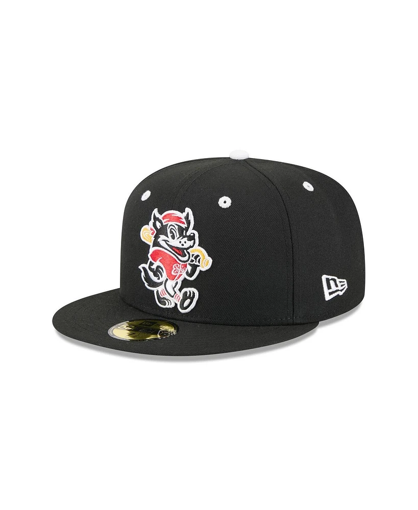 New Era Men's Black Erie SeaWolves theme Nights 59FIFTY Fitted Hat