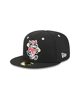 New Era Men's Black Erie SeaWolves theme Nights 59FIFTY Fitted Hat