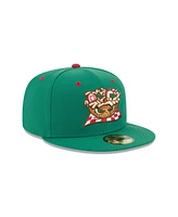 New Era Men's Green Akron RubberDucks theme Nights 59FIFTY Fitted Hat