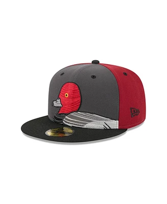 New Era Men's Gray Aberdeen IronBirds theme Nights 59FIFTY Fitted Hat