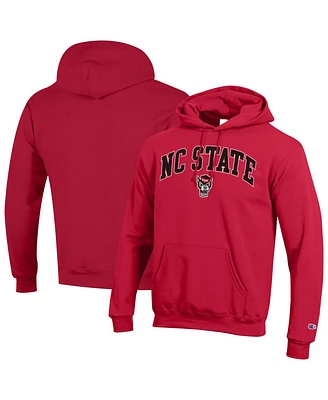 Champion Men's Scarlet Nc State Wolfpack Arched Logo Fleece Pullover Hoodie