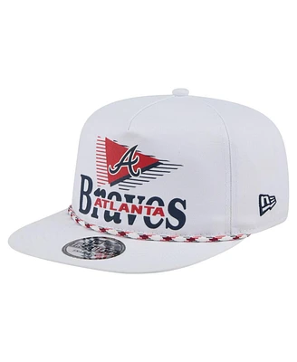 New Era Men's White Atlanta Braves Collide Golfer Snapback Hat