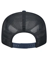 New Era Men's Navy Atlanta Braves Split Panel 9FIFTY Trucker Snapback Hat