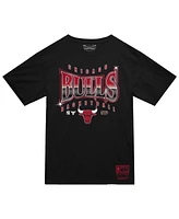 Mitchell & Ness Men's Black Chicago Bulls Worldwide Collection Glow Up T-Shirt