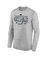 Nike Big Boys and Girls Heather Gray Philadelphia Eagles 2024 Nfc Champions Locker Room Trophy Collection Long Sleeve T-Shirt