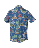 Reyn Spooner Men's Royal Chicago Cubs Scenic Tri-Blend Button-Down Shirt