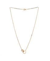Pre-Owned Cartier Love Interlocking Necklace 18K Rose Gold with Diamonds