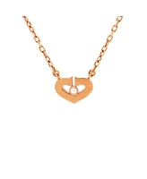Pre-Owned Cartier Xs C Heart de Cartier Pendant Necklace 18K Rose Gold with Diamond