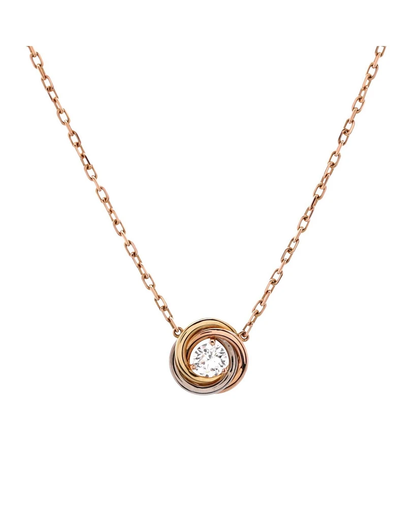 Pre-Owned Cartier Trinity Diamond Pendant Necklace 18K Tricolor Gold and Diamond